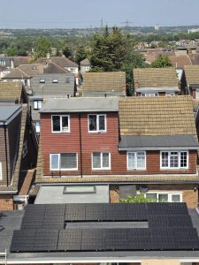 Shard Solar residential solar panel installation across two roofs in Ilford, London