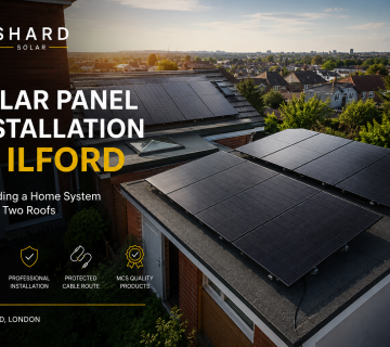 Shard Solar residential solar panel installation across two roofs in Ilford, London